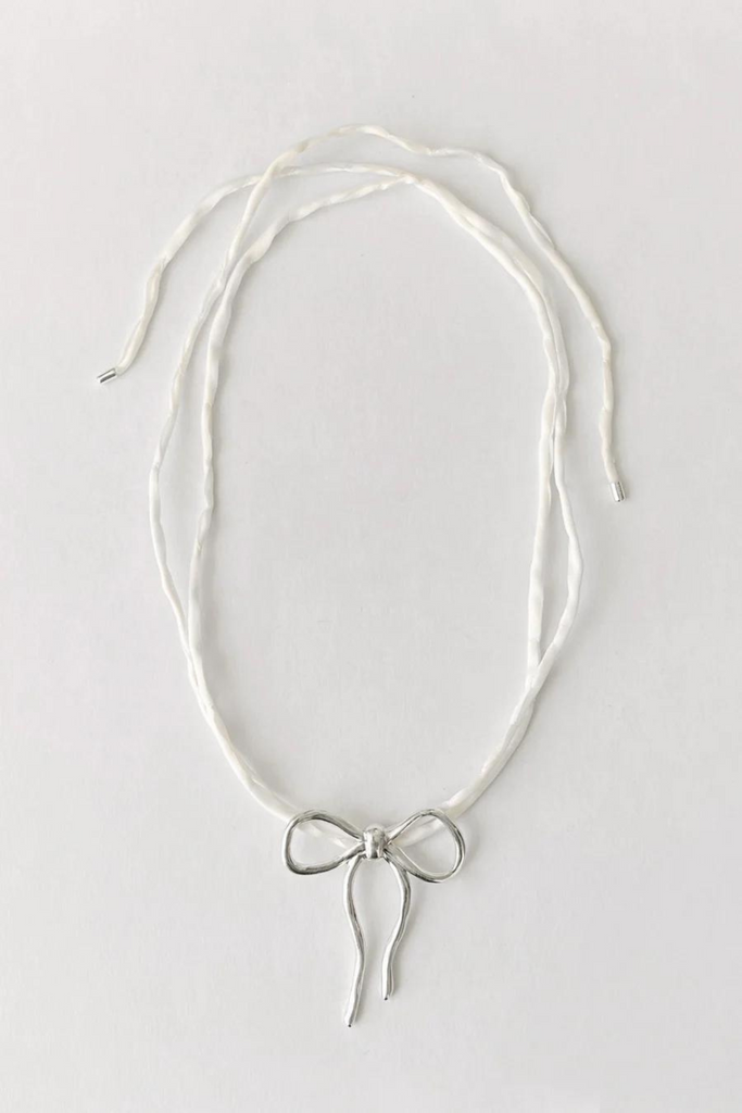 Kara Yoo - Dorothy on Raw Silk Necklace - White Silk - Parc Shop