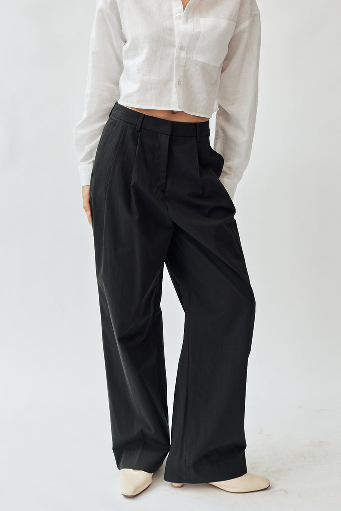 Dunst Semi-Wide Chino Pant in Black at Parc Shop