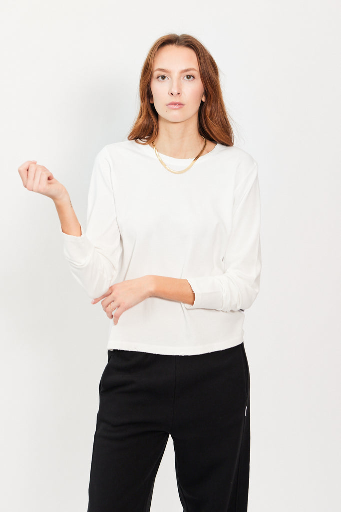 Le Bon Shoppe Everyday Long Sleeve Tee in Vintage White at Parc Shop