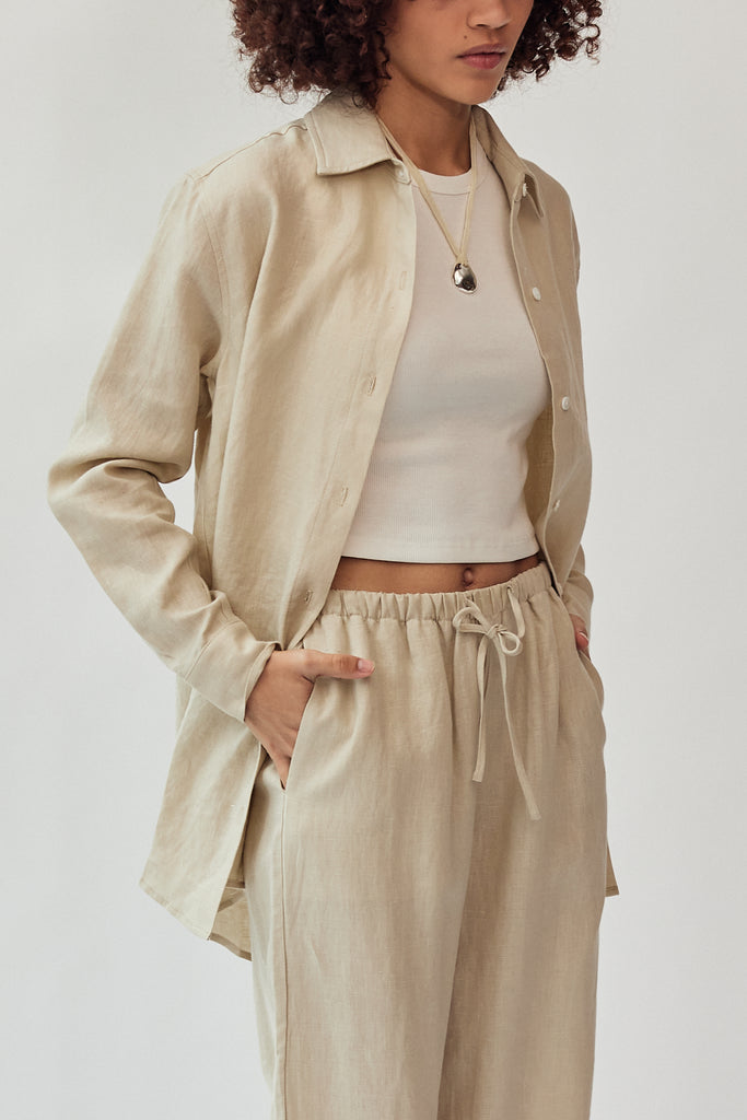 Whimsy + Row Denise Top in oatmeal at Parc Shop