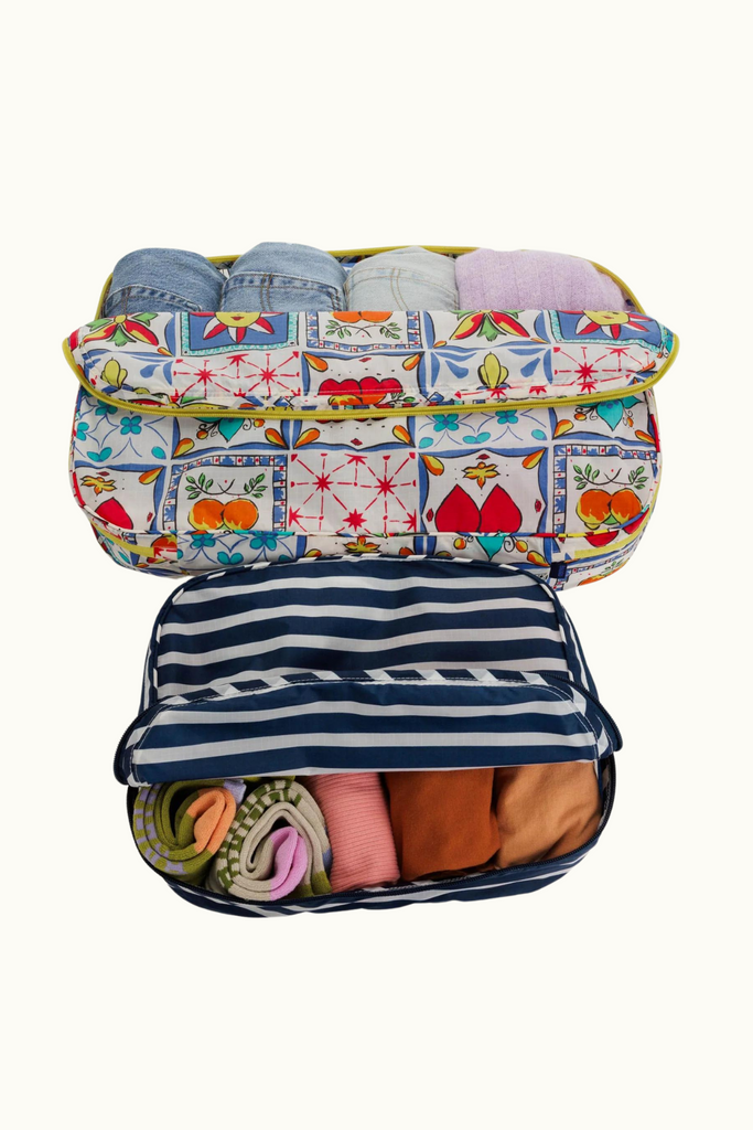 Baggu Large Packing Cube Set in Vacation Tiles at Parc Shop