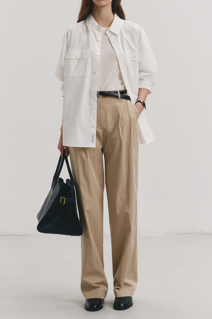 Dunst Semi-Wide Chino Pant in Khaki at Parc Shop