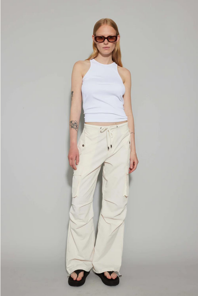 Oval Square Poppy Cargo Pants in Gardenia at Parc Shop