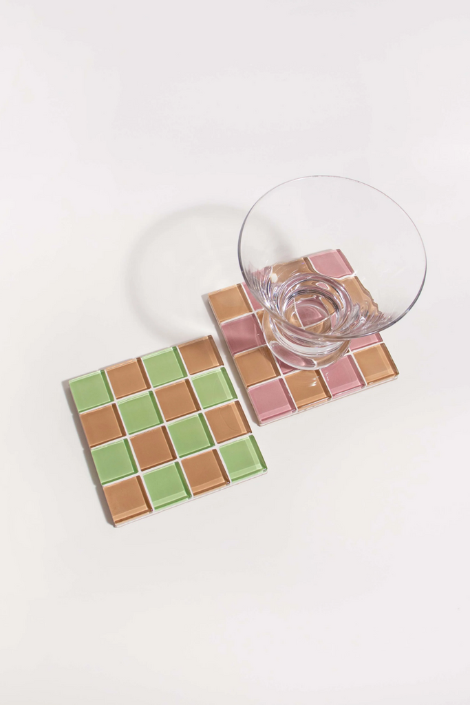 Subtle Art Studios - Glass Tile Coaster - Earthy Pink - Parc Shop