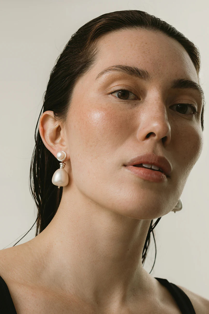 Maslo Pietro Drop Pearl Earrings at Parc Shop