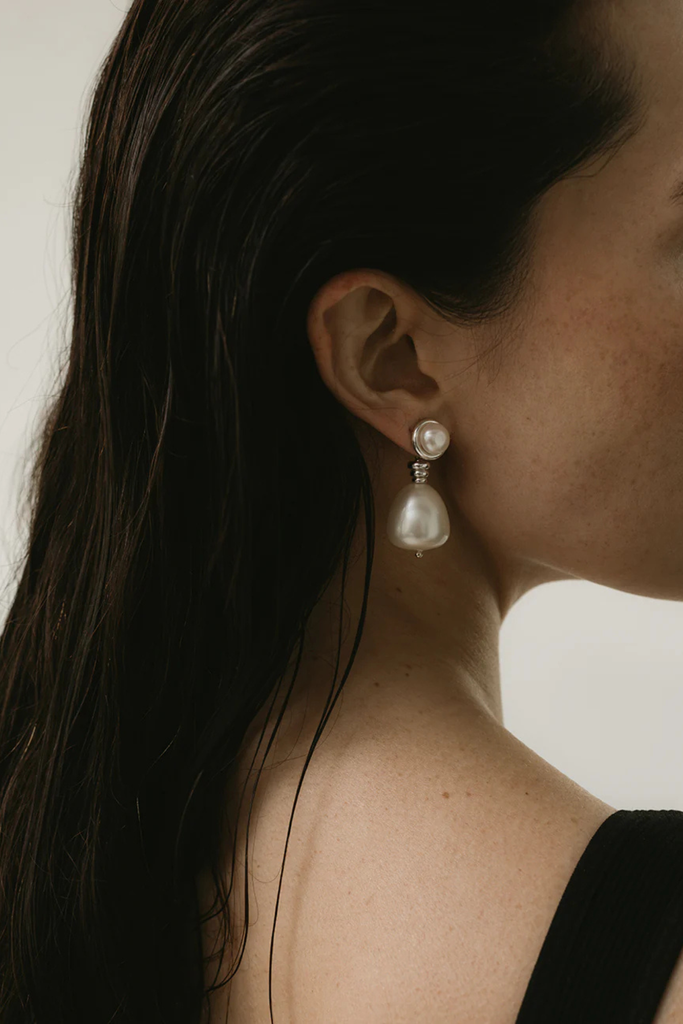 Maslo Pietro Drop Pearl Earrings at Parc Shop