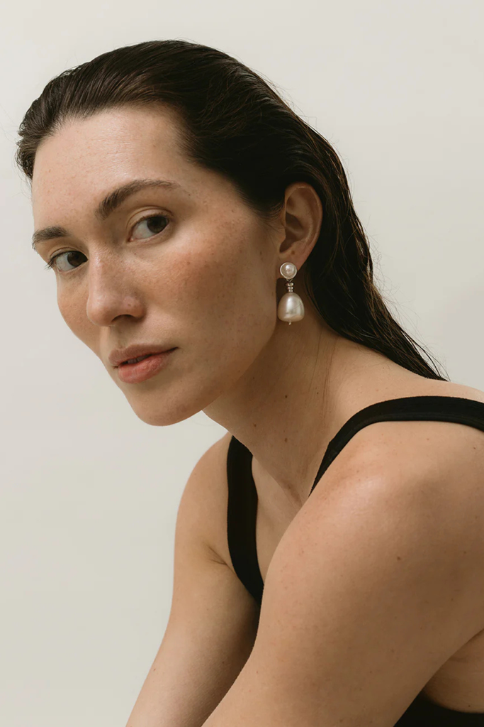 Maslo Pietro Drop Pearl Earrings at Parc Shop