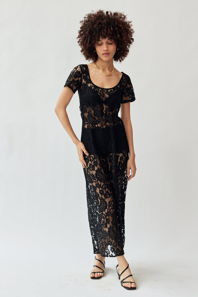 A Bronze Age Mimi Lace Dress in Black Lanai Lace at Parc Shop