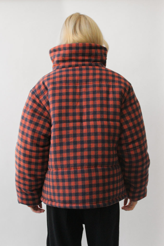 Amente Puff Gingham Jacket in Brick/Black at Parc Shop | Minneapolis, MN