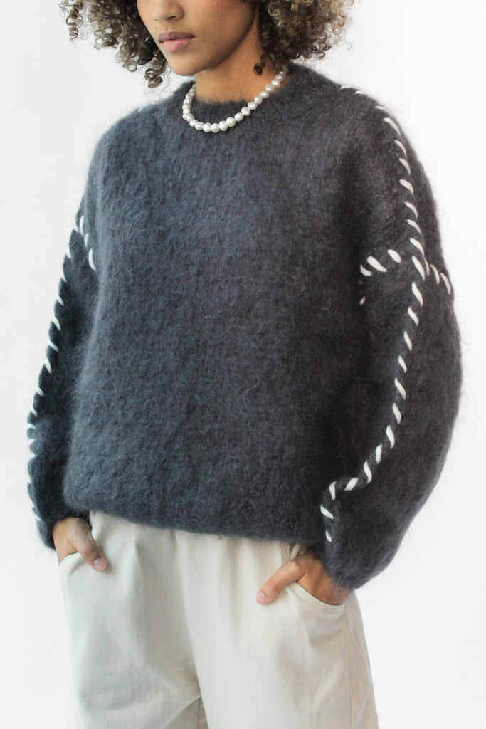 Americna Dreams Catia Mohair Stitch Pullover in Anthracite at Parc Shop | Minneapolis, MN