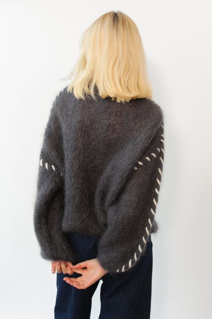 American Dreams Catia Mohair Stitch Pullover in Anthracite at Parc Shop | Minneapolis, MN