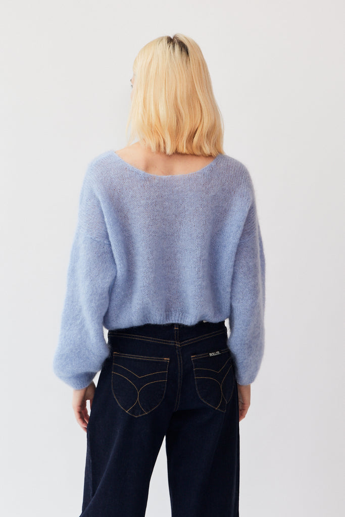 American Dreams Cornelia Cropped Cardigan in Light Blue at Parc Shop | Minneapolis, MN