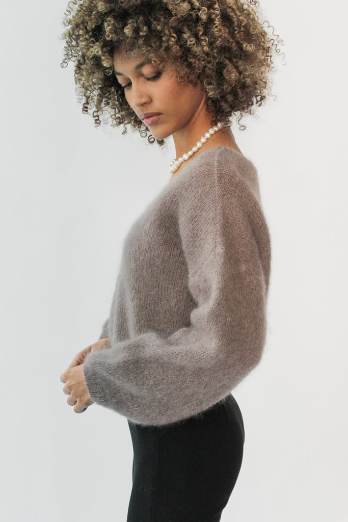 American Dreams Cornelia Cropped Cardigan in Light Taupe at Parc Shop | Minneapolis, MN