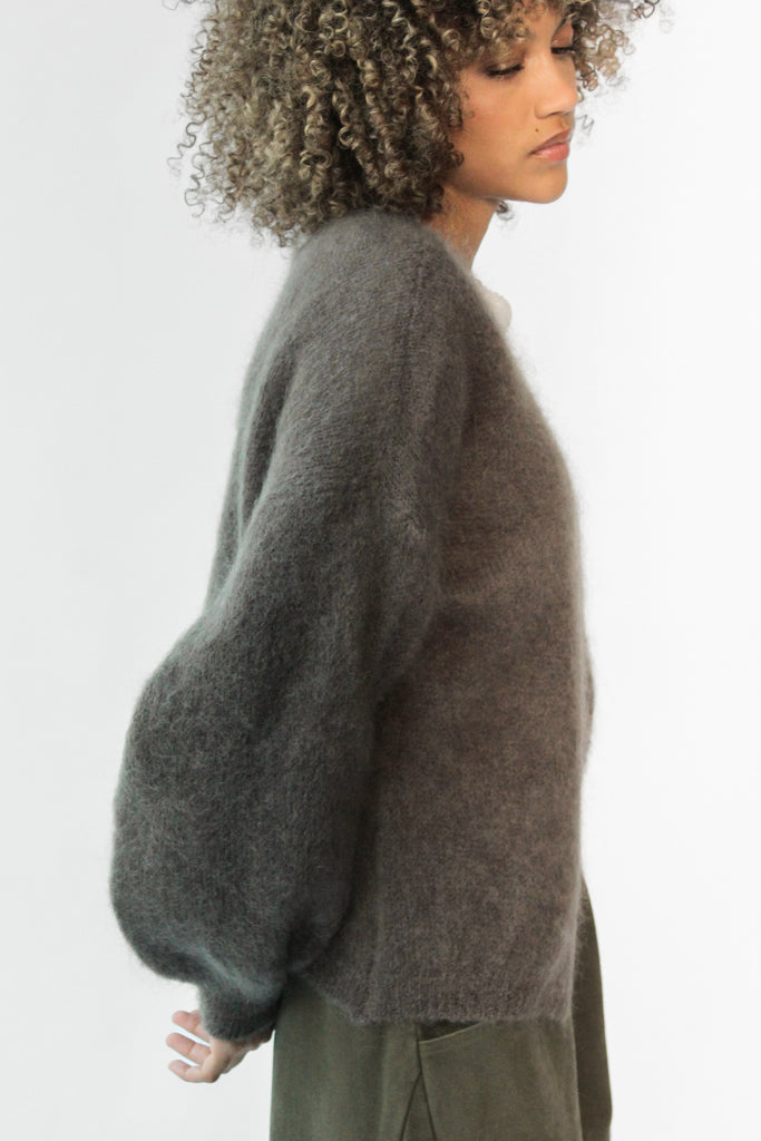 American Dreams Lee Short Cardigan in Dark Taupe at Parc Shop | Minneapolis, MN