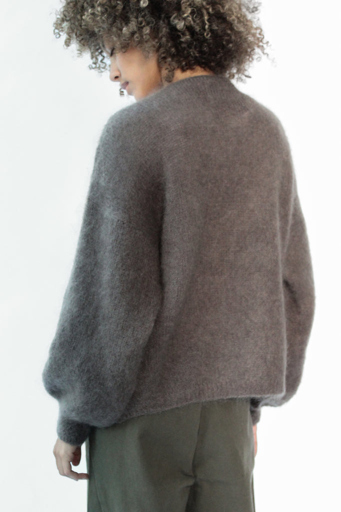 American Dreams Lee Short Cardigan in Dark Taupe at Parc Shop | Minneapolis, MN