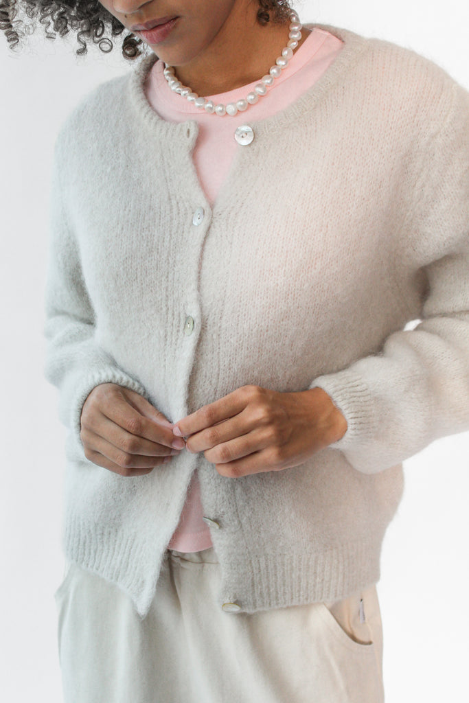 American Dreams Susan Alpaca Cardigan in Beige at Parc Shop | Minneapolis, MN