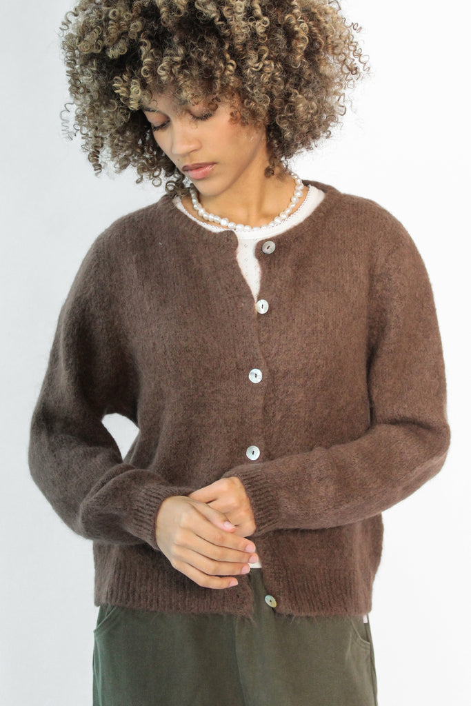 American Dreams Susan Alpaca Cardigan in Cocoa at Parc Shop | Minneapolis, MN