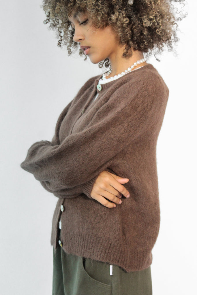 American Dreams Susan Alpaca Cardigan in Cocoa at Parc Shop | Minneapolis, MN