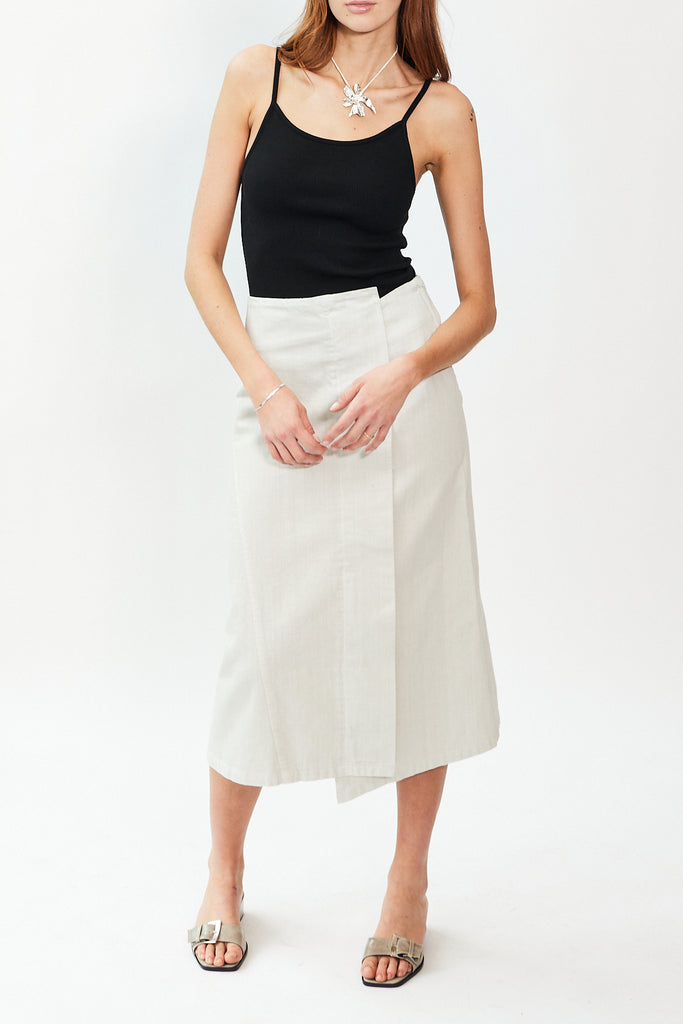 Atelier Delphine Asymmetrical Skirt in Moon at Parc Shop