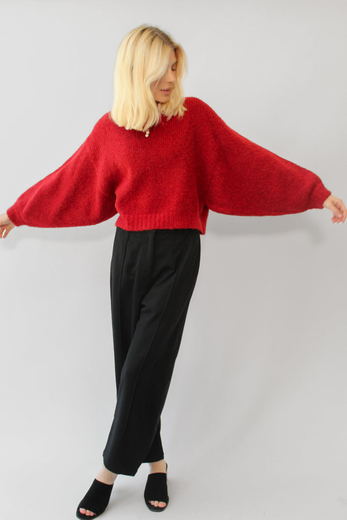 Atelier Delphine Balloon Sleeve Sweater in Burgundy at Parc Shop | Minneapolis, MN