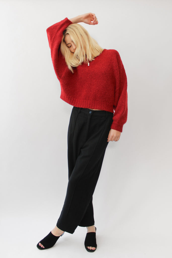 Atelier Delphine Balloon Sleeve Sweater in Burgundy at Parc Shop | Minneapolis, MN