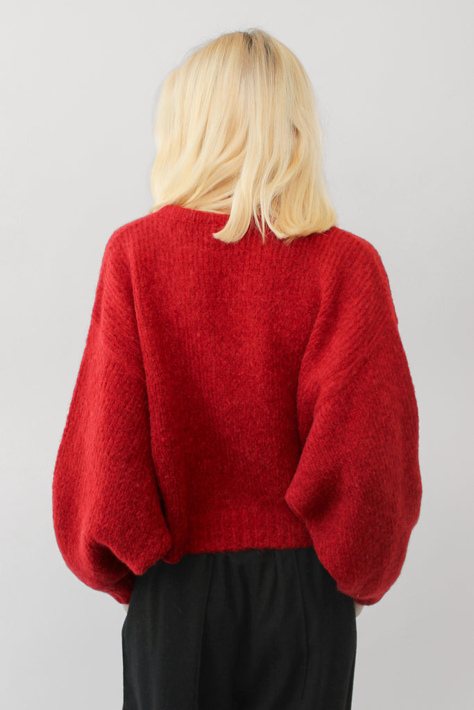 Atelier Delphine Balloon Sleeve Sweater in Burgundy at Parc Shop | Minneapolis, MN
