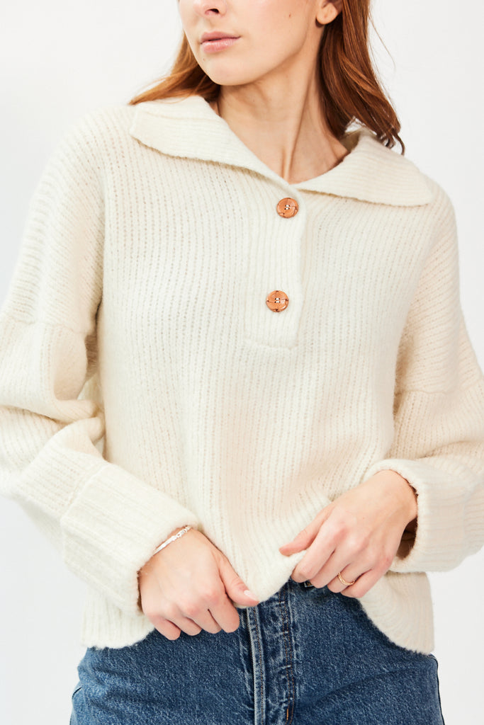 Atelier Delphine Stand Collar Jumper in Cream at Parc Shop