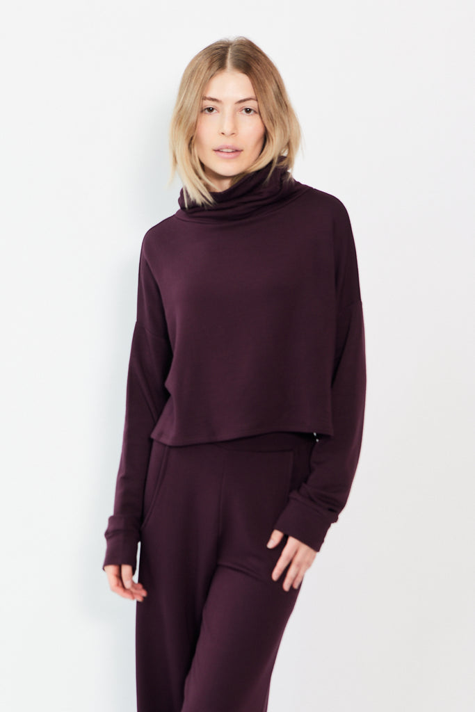 Corinne - Nina Crop Sweater - Plum - Parc Shop
