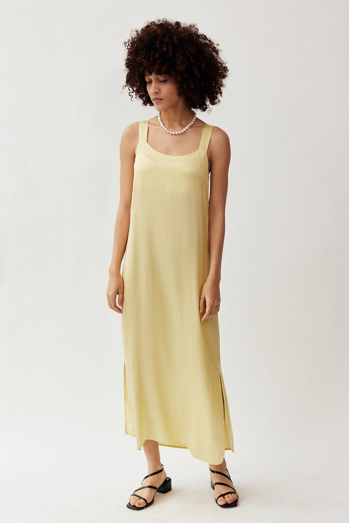 Donni Silky Cami Dress in Corn at Parc Shop