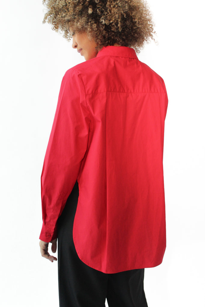 Find Me Now Genevieve Button Down in Scarlet Red at Parc Shop | Minneapolis, MN