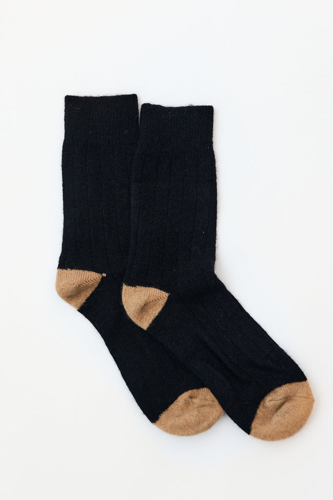 Le Bon Shoppe Classic Cashmere Socks in Black at Parc Shop
