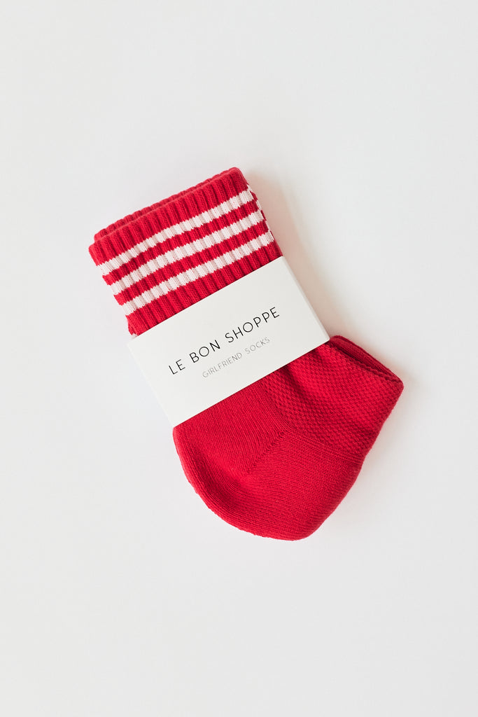 Le Bon Shoppe Girlfriend Socks in Scarlet at Parc Shop
