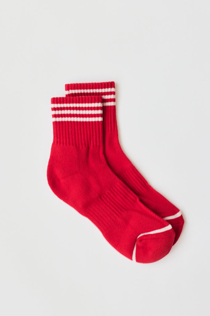 Le Bon Shoppe Girlfriend Socks in Scarlet at Parc Shop