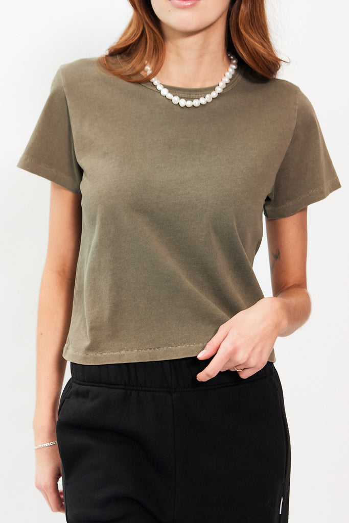 Le Bon Shoppe The Little Boy Tee in Army Green at Parc Shop