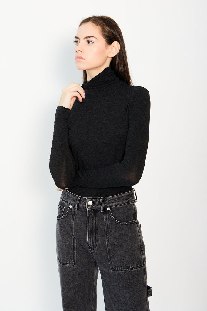 Mijeong Park - Roll Neck Jersey Top - Black - Parc Shop