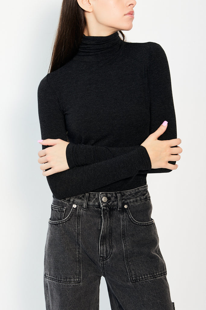 Mijeong Park - Roll Neck Jersey Top - Black - Parc Shop