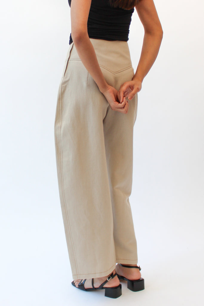Oh Seven Days Aria Trouser in Beige at Parc Shop | Minneapolis, MN
