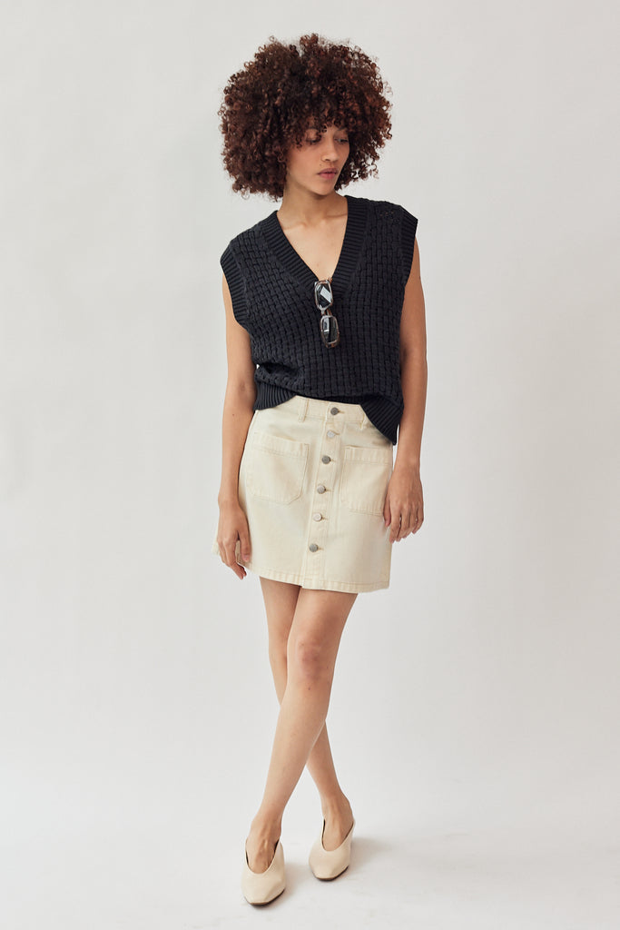 Rolla's A-Line Mini Skirt in Buttercream at Parc Shop