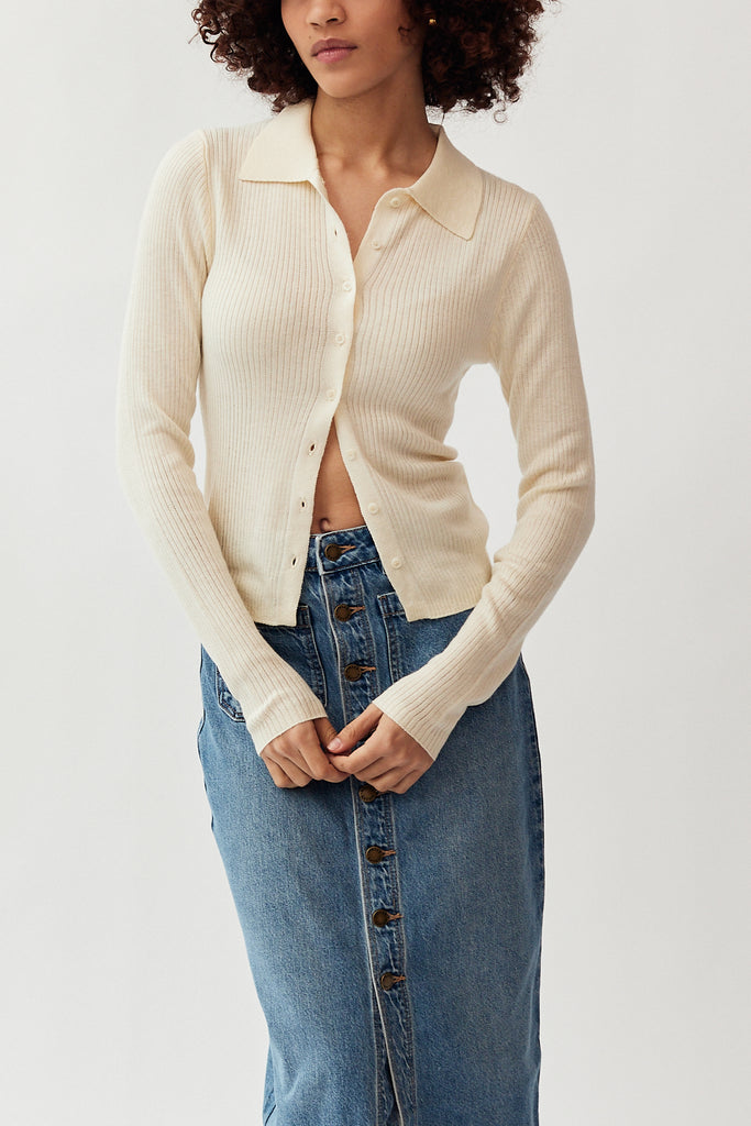 Rolla's Caroline Long Sleeve Top in Buttercream at Parc Shop