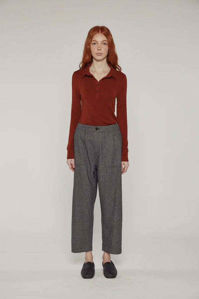 Amente Wool Blend Herringbone Pant in Black/ Grey at Parc Shop | Minneapolis, MN