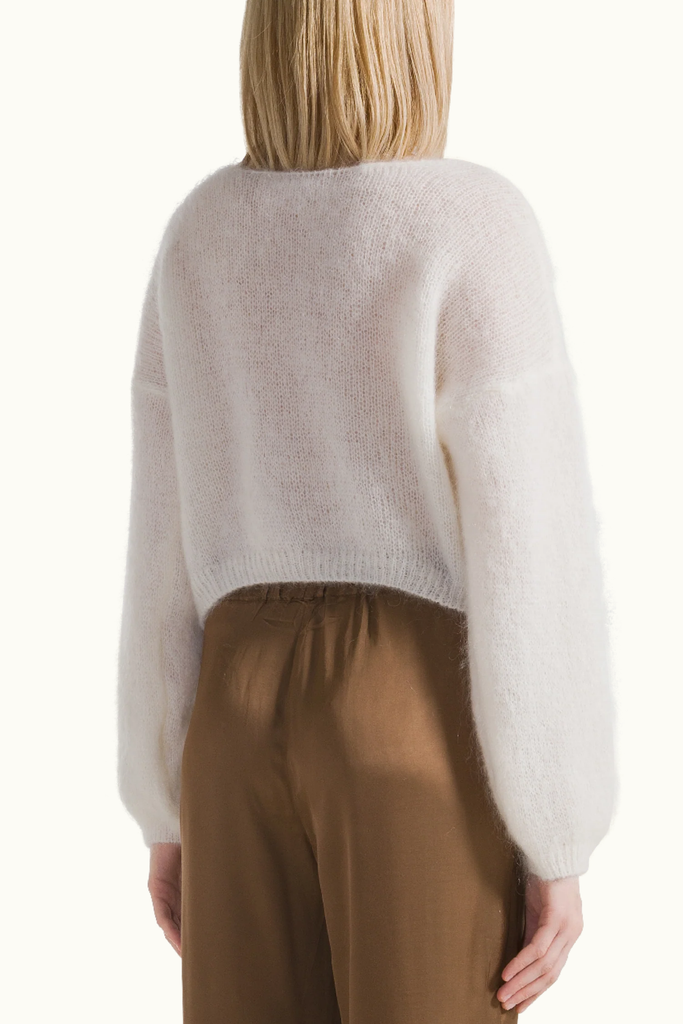 American Dreams Cornelia Cropped Cardigan in White at Parc Shop | Minneapolis, MN