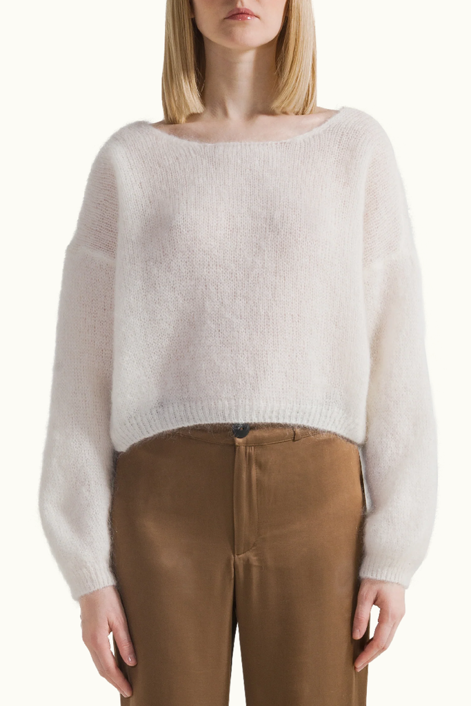American Dreams Cornelia Cropped Cardigan in White at Parc Shop | Minneapolis, MN