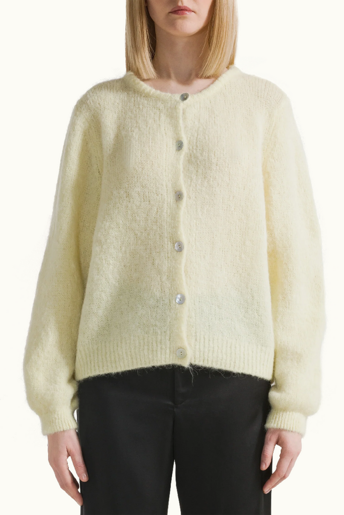 American Dreams Susan Alpaca Cardigan in Light Yellow at Parc Shop | Minneapolis, MN