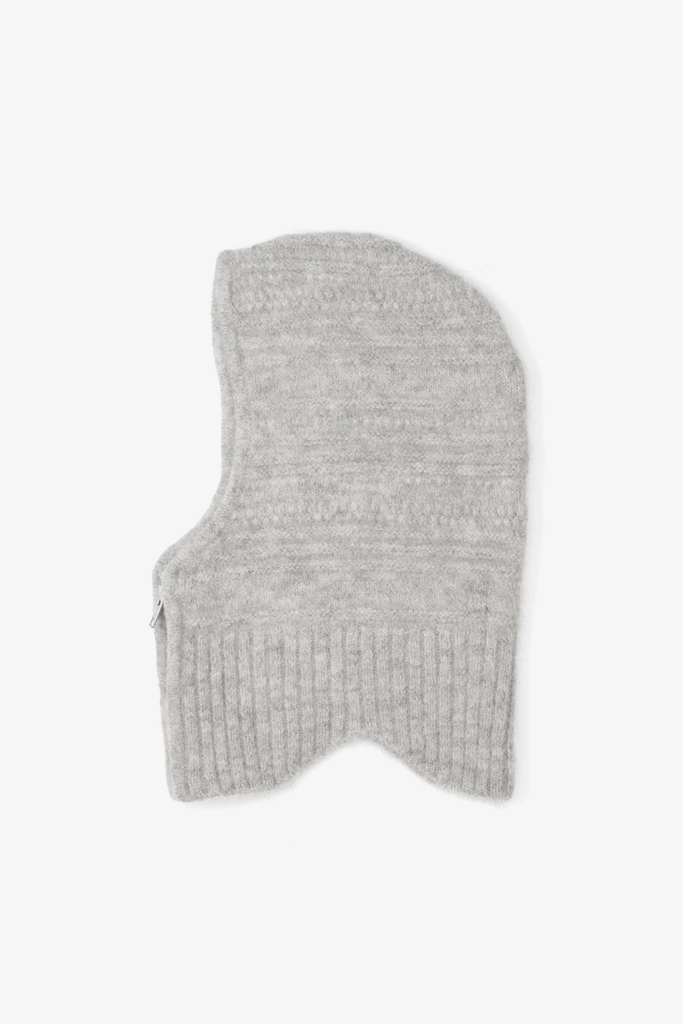 Arctic Fox Alpaca Balaclava with Zip in Blizzard Heather Grey at Parc Shop