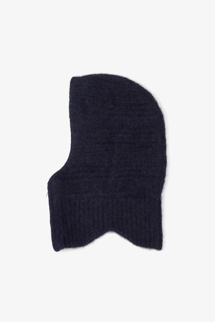 Arctic Fox Alpaca Balaclava with Zip in Deep Sea Navy Blue at Parc Shop 