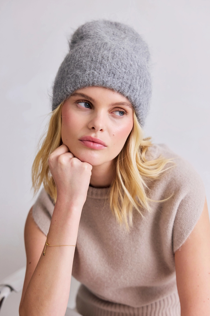 Arctic Fox Super Soft Alpaca Wool Beanie in Blizzard Grey at Parc Shop 
