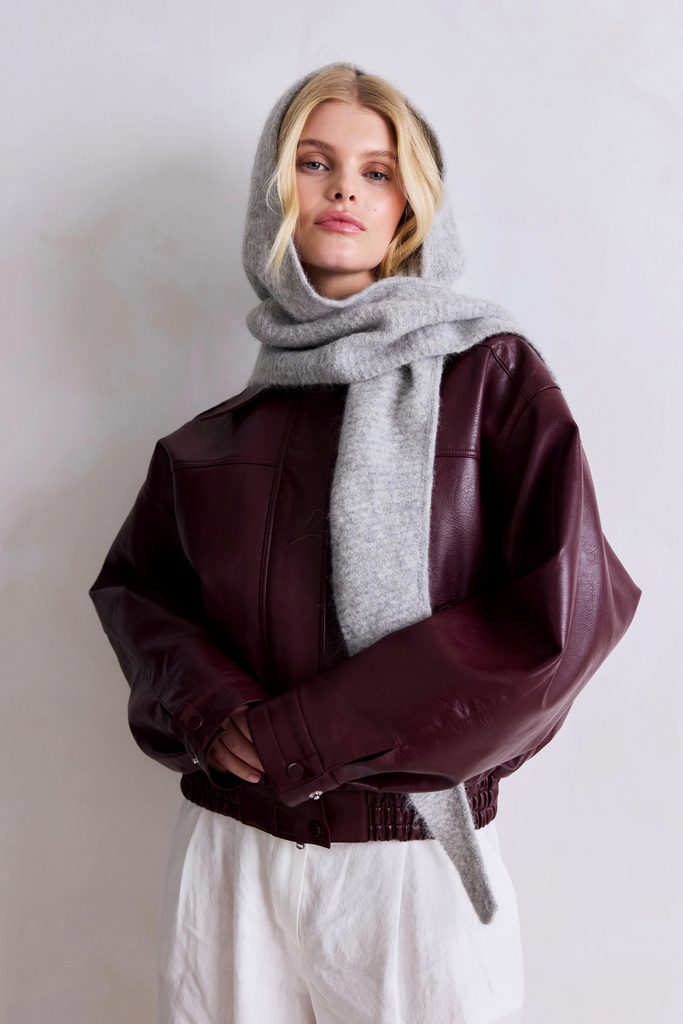 Arctic Fox Alpaca Hooded Scarf in Blizzard Grey at Parc Shop | Minneapolis, MN