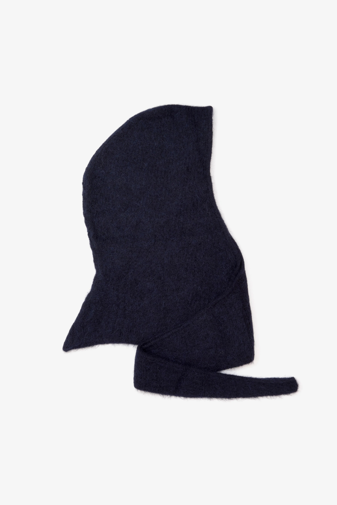 Arctic Fox Alpaca Hooded Scarf in Deep Sea Navy at Parc Shop | Minneapolis, MN