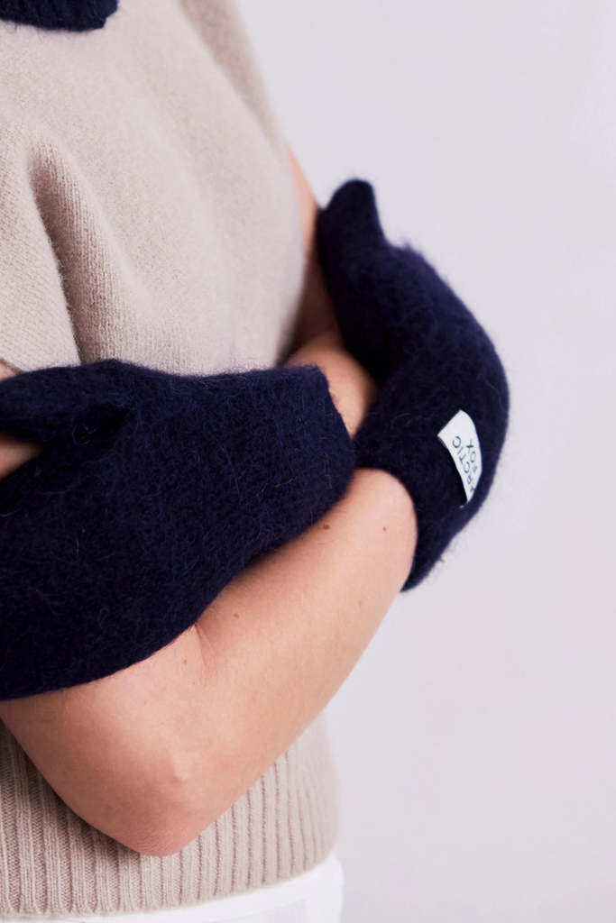 Arctic Fox Alpaca Mittens in Deep Sea Navy at Parc Shop | Minneapolis, MN 