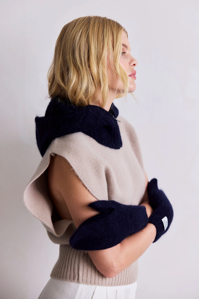 Arctic Fox Alpaca Mittens in Deep Sea Navy at Parc Shop | Minneapolis, MN 